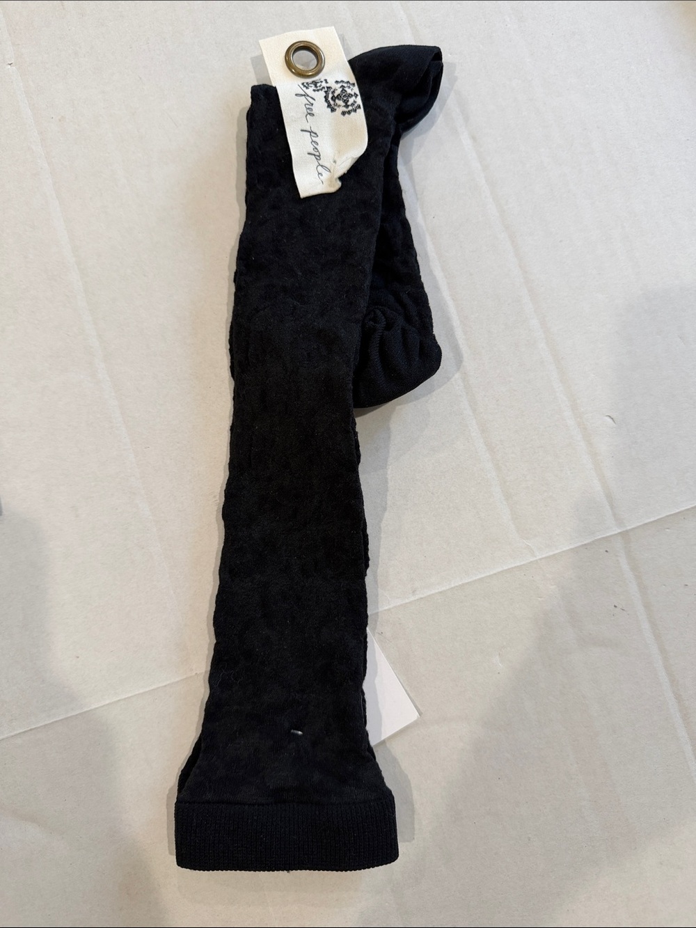 Free People Black lace knee high socks